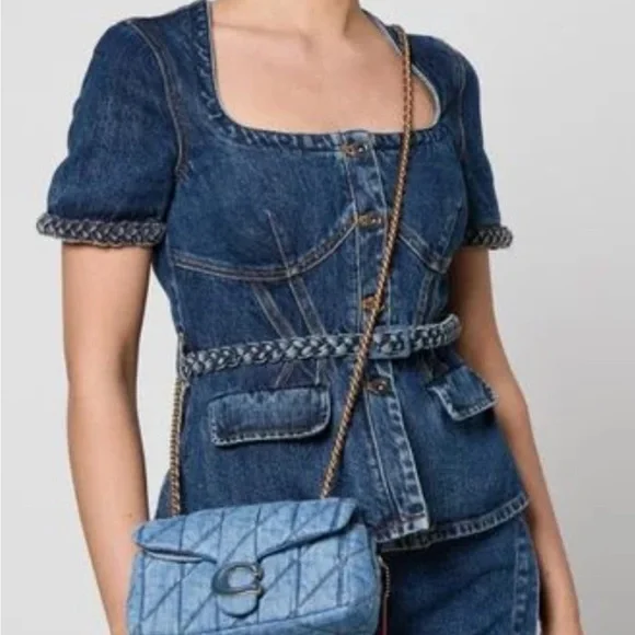 Coach Quilted Denim Tabby 20 Bag - Picture 13 of 13